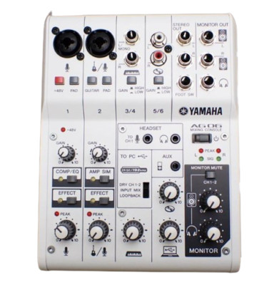 Yamaha AG06 6-Channel Digital Mixer 2-channel USB Audio Interface Very Good