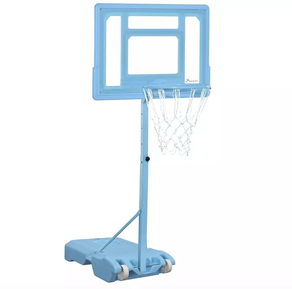 Aro de baloncesto lateral de piscina altura ajustable red tablero trasero juego de piscina Foto 2 de 4