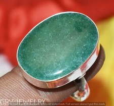 Green Aventurine Gemstone Ring 925 Sterling Silver Overlay US Size 8" U280-F119