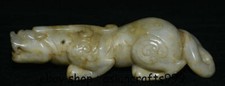 6.2 "China Hetian Jade Dynasty Palace Schnitzen Pixiu Dragon Beast Luck Statue