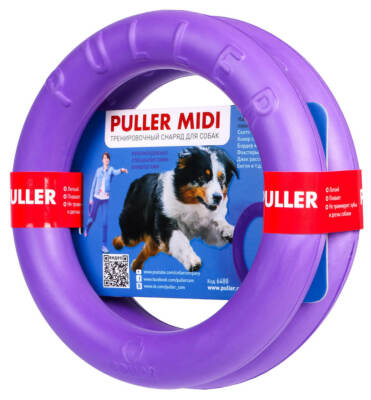 PULLER Collar Dog Training Tool 2 Rings in set Toy For Training And Fitness-Midi