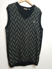 A. Tiziano Mens XL Black gray 100% Cotton Sweater Vest Rabbit Rn67571 HARE 