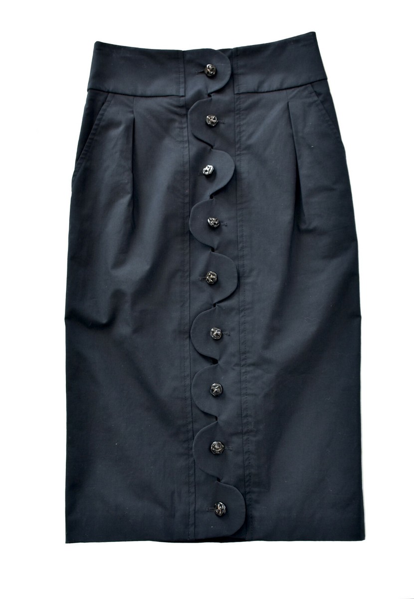 YVES SAINT LAURENT Rive Gauche Black Classic Pencil Skirt F34