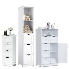 Bathroom Floor Cabinet Free-Standing Storage Cabinet For Bathroom Bedroom N4A5