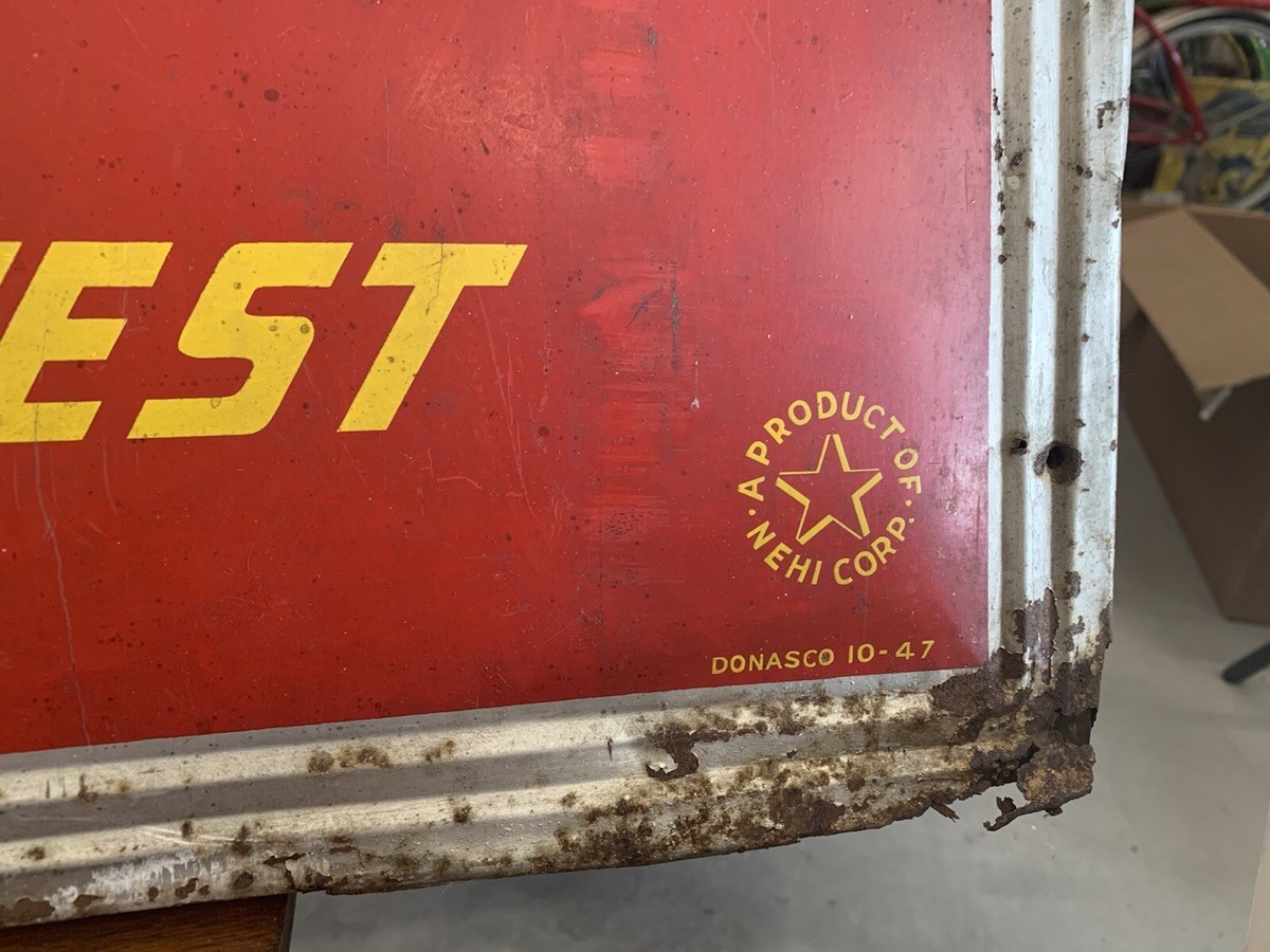 Vintage 1947 RC Royal Crown Cola Metal Sign 34