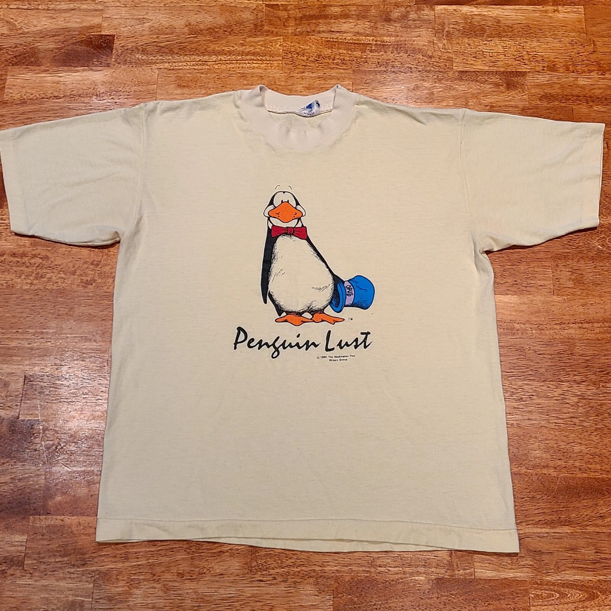 Vtg 1986 Opus Penguin Lust Washington Post Single Stitch T-Shirt 