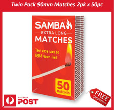New Samba Twin Pack Extra Long 90mm Matches 2 Pack x 50pc = 100pc  + Free Ship