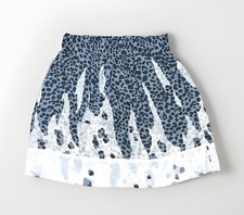 CAbi Bella Leopard Animal Print Pull On Skirt Gray White Flowy Pockets Sz S