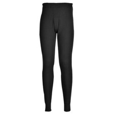 Image of Portwest Hiking Work Ribbed Thermal Wicking Leggings Long John Black B121