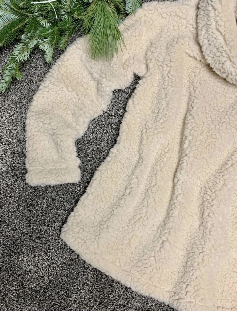 OFF WHITE Maglione pullover felpa sherpa panna oversize A New Day nuovo con etichetta tg XS