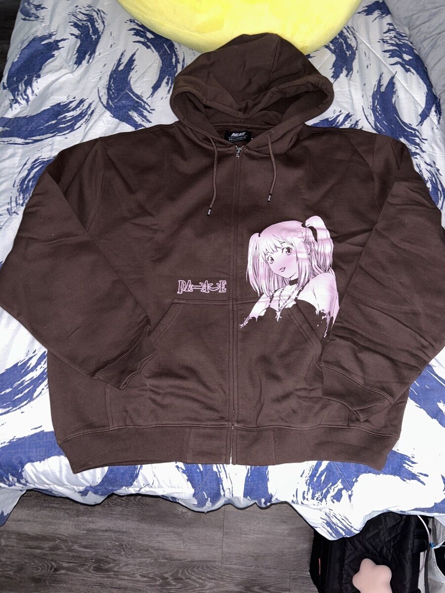 Palace X Death Note Misa Zip Up Hood Fox Sweatshirt In Hand Palace X Death Note Misa Zip Up Hood Fox Sweatshirt In Hand