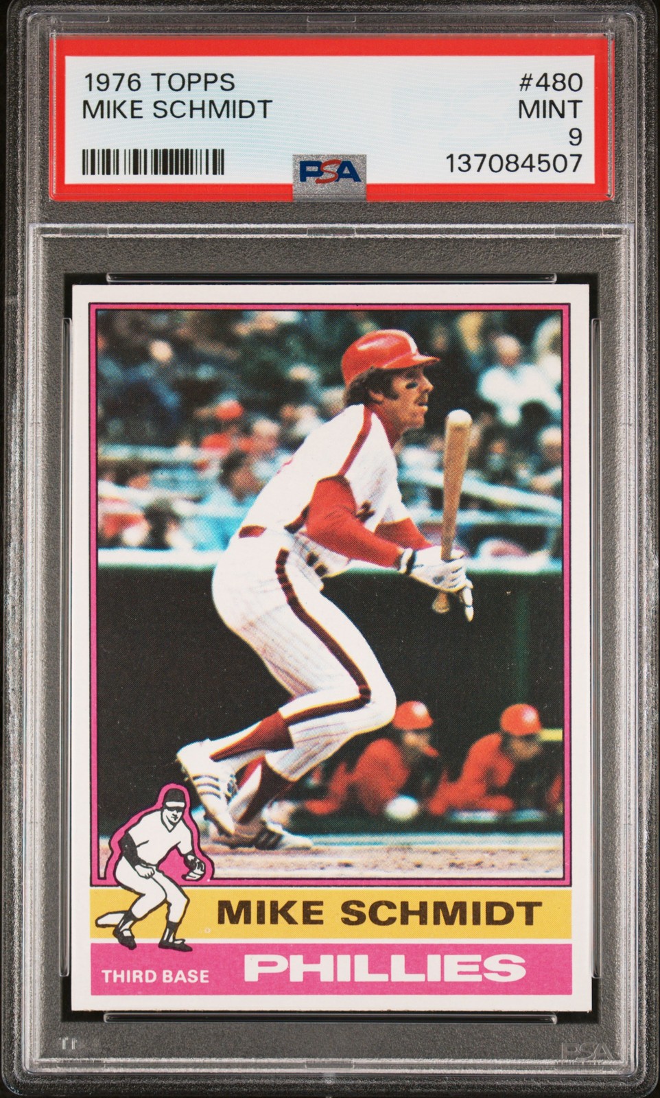 1976 TOPPS #480 MIKE SCHMIDT PSA 9