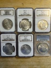 LOT  OF (6) MIXED YEARS ALL MS64 BEAUTIFUL MORGAN SILVER DOLLARS NGC & PCGS