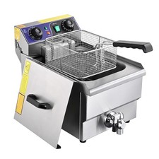 WeChef Commercial Electric Fryers 1500W Countertop Timer Drain Restaurant