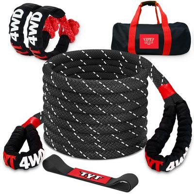 #ad TYT 1quot; x 30#x27; Kinetic Energy Truck Tow Recovery Rope 48000 LBS W 2 Soft Shackle $79.99