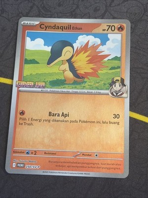 NM - Pokemon Indonesian Kehadiran Juara Promo Card Ethan's Cyndaquil 250/SV-P