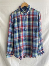 Polo Ralph Lauren camicia in lino Madras a quadri con bottoni taglia M