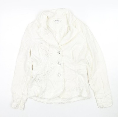 Weiße Damenjacke Größe 12 geknöpft von M&Co