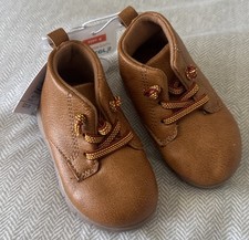 NEW Carter's Toddler Boys Kyrie Boots Brown SZ 4 Soft Soles For Learning To Walk