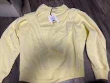 KBB by KAHLANA Women's Long Sleeve The Double Layer Crewneck Sweatshirt Yellow M