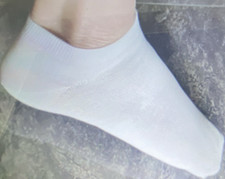 Women’s White Solid Low Cut Ankle Socks, Full Toe, One Size, No-Show Socks
