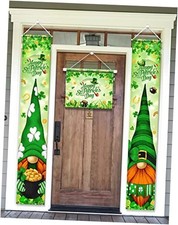 St.Patrick  s Day Porch Sign,Gnome Happy St.Patrick Day Party Decorations,3pcs