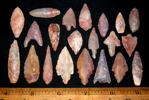 (21) Colorful Sahara Neo/Mesolithic Points (3,500 to 8,000 Years Old) Africa