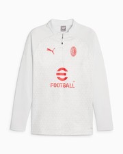  Ac Milan Puma Felpa Allenamento Training Top Fleece Grigio 2023 24 mezza zip 