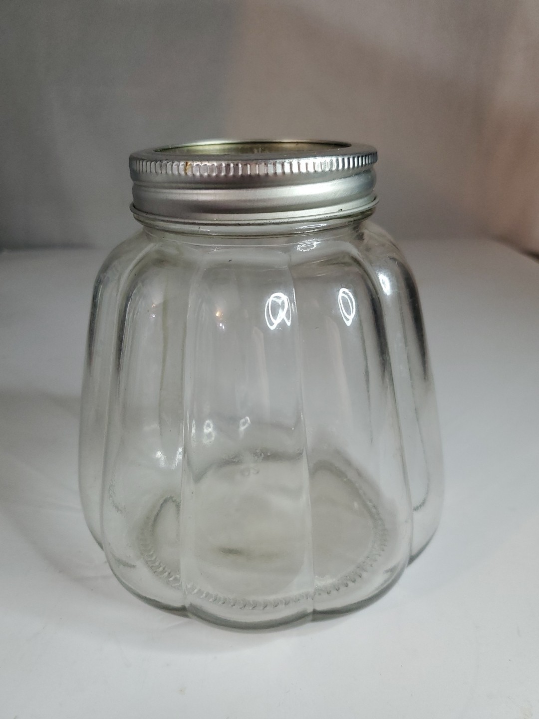 Vintage BALL BRAND Pumpkin Shaped Mason Jar 5” x 5” X 3