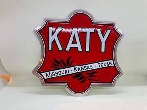 MKT Katy Railroad 8" Tin Metal RR Sign