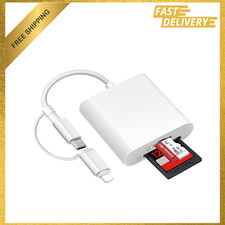 Apple MFi Certified SD Card Reader for iPhone iPad USB C Lightning Dual