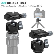 Aluminum Ball Head Camera Mount Arca Swiss 360 Rotating with Quick Release Plate
