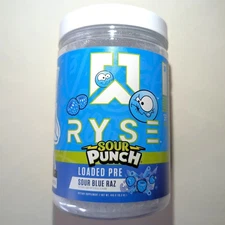 RYSE Loaded Pre Workout Powder Sour Punch Blue Raz 30 Servings Exp 11/2026