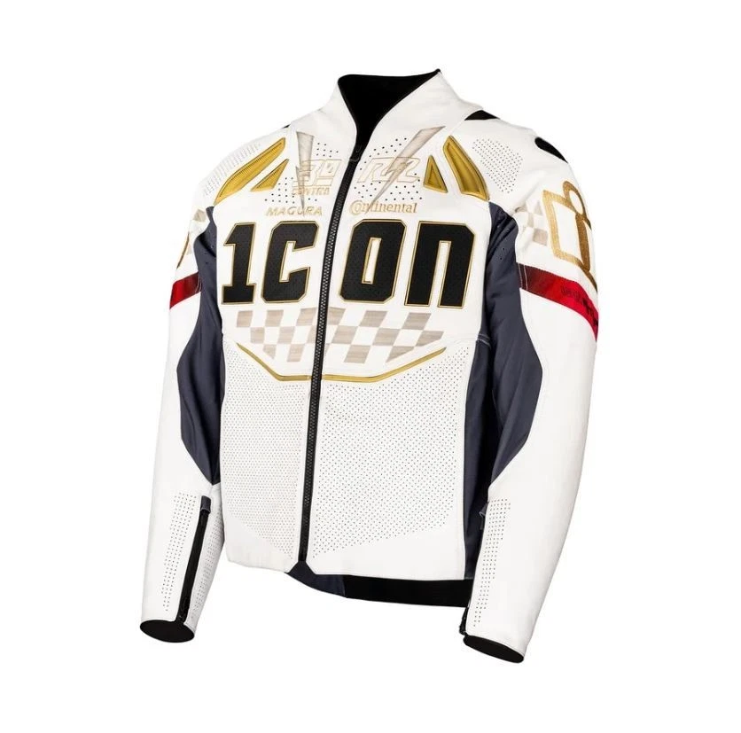 Preços baixos em Jaquetas de couro Icon Motocicleta Branco | eBay