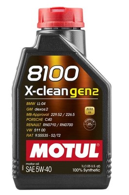 Motul 1L Synthetic Engine Oil 8100 X-CLEAN Gen 2 5W40 Case of 12 109761