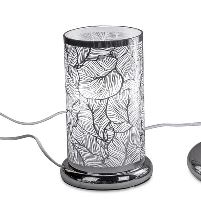 Tischlampe, Leuchte BLÄTTER H. 24cm D. 15cm mit Touchfunktion silber Formano - Bild 1 von 3