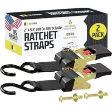 Bolt-on Auto Retractable Ratchet Straps 2-Pack 2  x 5.5ft, Super Heavy