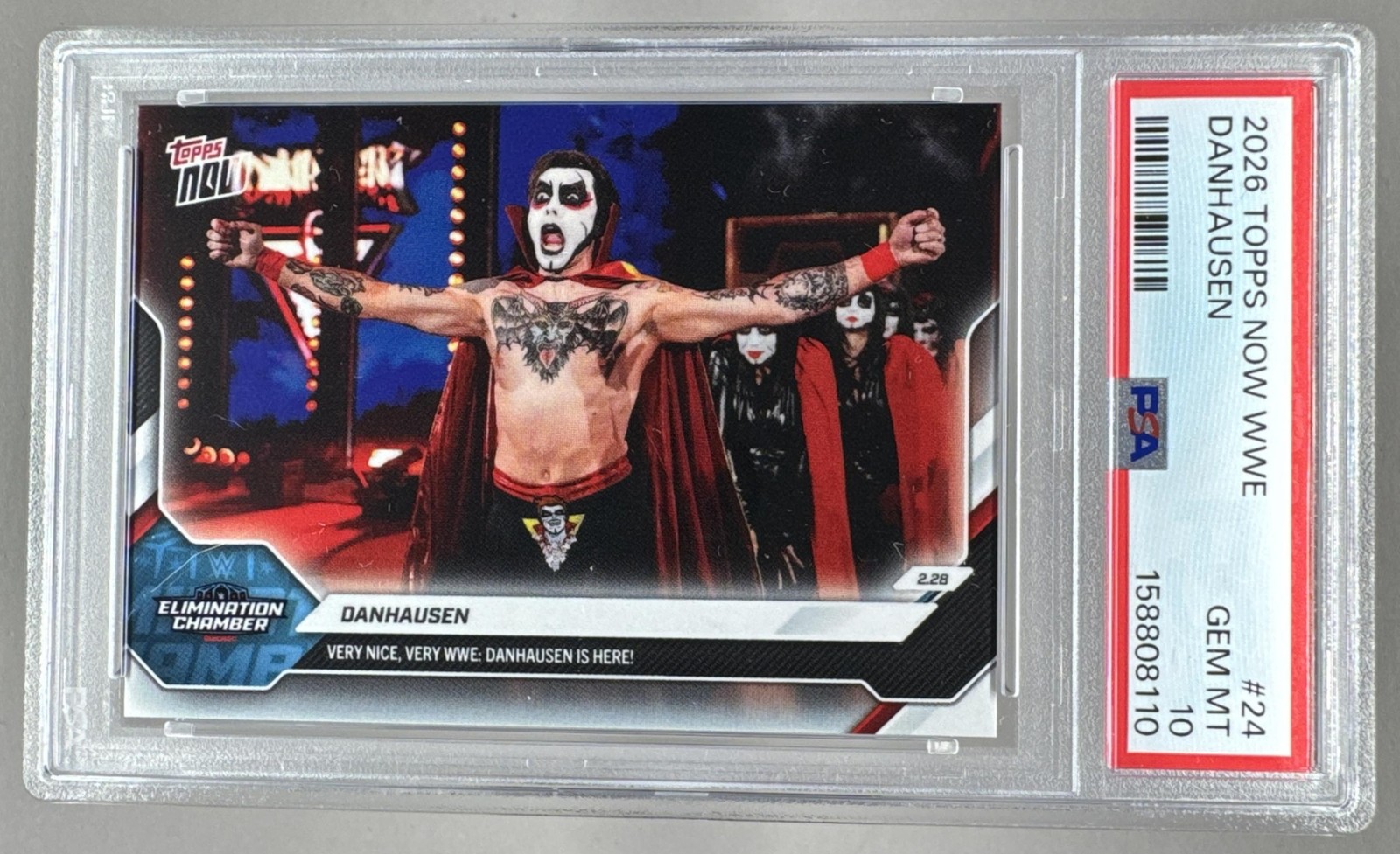 158808110 Danhausen 2026 Topps Now WWE #24 - PSA 10 view 1