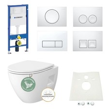 Geberit Vorwandelement Vento WC spülrandlos Drückerplatte weiß Komplettset