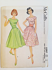 McCall's 5397 Dress Cummerbund Sewing Pattern Ladies 16 UC VTG 60's Gored Scoop