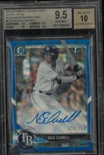 Nick Schnell /150 1st Auto RC BGS 9.5 2018 Bowman Chrome Draft Blue Wave