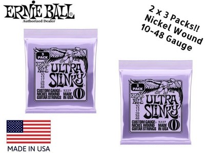 ** 6-PACK ERNIE BALL ULTRA SLINKY 2227 NICKEL ELECTRIC GUITAR STRINGS 10-48 **
