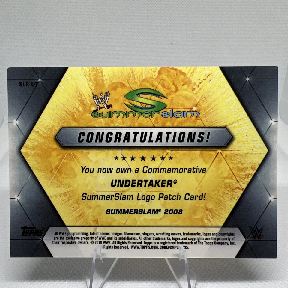 2019 Topps WWE Summerslam - Summerslam Logo Patch Card Undertaker #SLR-UT - Image 2 of 3
