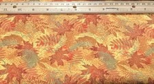 Metallic Leaves 100 cotton fabric sold by the yard 2159