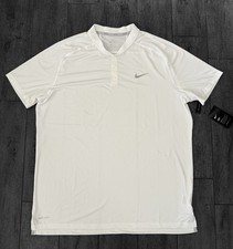 Nike Polo Shirt Dri FIT Blade Collar Golf Performance Top Slim Fit White Sz 2XL