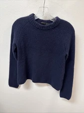 jenni kayne Navy Blue cashmere Crop sweater Small