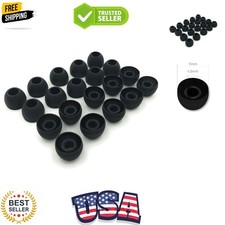 10 Pairs Medium Earbud Tips Silicone Replacement Ear Bud Tips   Black
