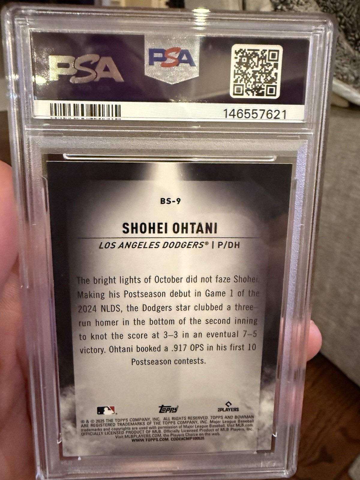 2025 Bowman Bowman Spotlights #BS9 Shohei Ohtani Bowman Spotlights PSA 9 view 3