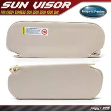 Pair Beige Sun Visor for Chevy Express 1500 2500 GMC Savana 2500 3500 1999-2021