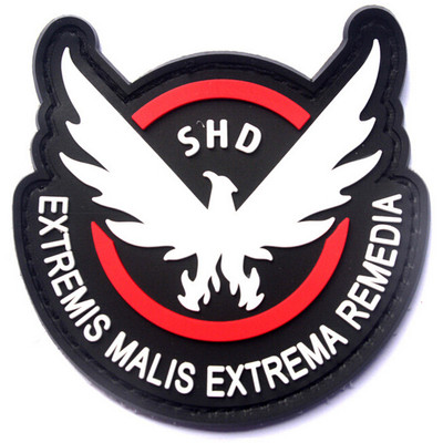 3D PVC THE DIVISION SHD EXTREMIS MALIS EXTREMA REMEDIA RUBBER HOOK PATCH Red